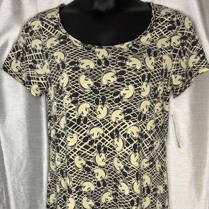 LuLaRoe Disney Classic T NWT Mickey Print High Low Stretch Round Neck Loose Fit